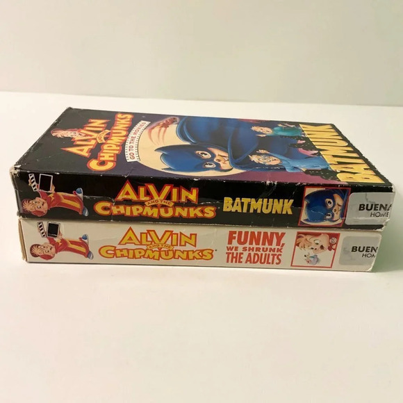 Lot of 2 Alvin and the Chipmunks VHS Tapes Go to the Movies Batmunk - Picture 3 of 10
